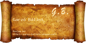 Garzó Bálint névjegykártya